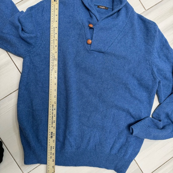 J McLaughlin L Men’s Shawl Collar Buttons Wool Blend Grandpa Sweater Pullover - Picture 4 of 6